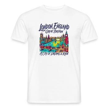 City London Iconic Capital Skyline With Red Buses - Männer T-Shirt - Weiß - Vorne - AI Model Male 178 dark (178cm)
