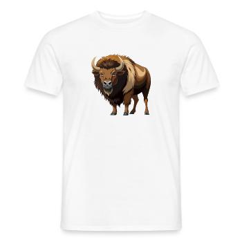 Amerikanischer Bison - Männer T-Shirt - Weiß - Vorne - AI Model Male 178 dark (178cm)