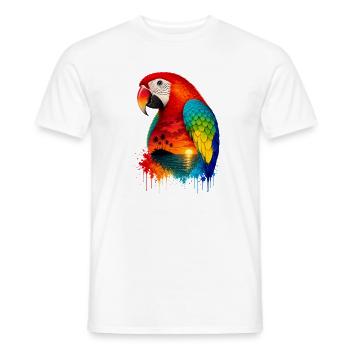 Tropical Sunset Palm Sea Beach Parrot Papagei - Männer T-Shirt - Weiß - Vorne - AI Model Male 178 dark (178cm)