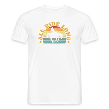 Western Rider All Ride Long Cowgirl Rodeo - Männer T-Shirt - Weiß - Vorne - AI Model Male 178 dark (178cm)