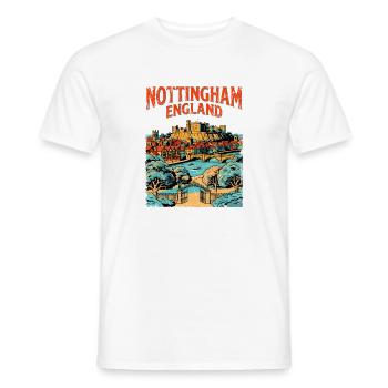 City Retro Nottingham England Castle Travel Sept - Männer T-Shirt - Weiß - Vorne - AI Model Male 178 dark (178cm)