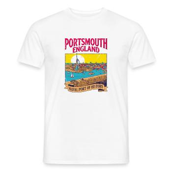 City Portsmouth England Naval Port Of History - Männer T-Shirt - Weiß - Vorne - AI Model Male 178 dark (178cm)