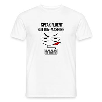 Ich spreche fließend Button-Mashing - Männer T-Shirt - Weiß - Vorne - AI Model Male 178 dark (178cm)