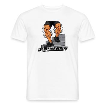 Fitness Herren Outfit- Leg day - Lustiges Gym Bild - Männer T-Shirt - Weiß - Vorne - AI Model Male 178 dark (178cm)