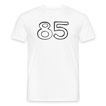 Zahl 85 handgezeichnet - Männer T-Shirt - Weiß - Vorne - AI Model Male 178 dark (178cm)