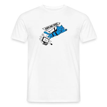 Burnout-Computer-Katzen-Flugzeugmodus - Männer T-Shirt - Weiß - Vorne - AI Model Male 178 dark (178cm)