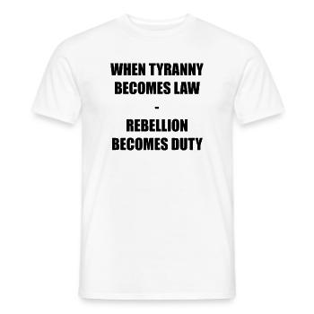 WHEN TYRANNY - Männer T-Shirt - Weiß - Vorne - AI Model Male 178 dark (178cm)