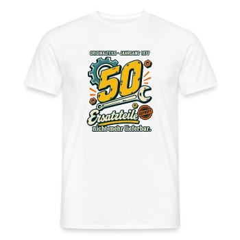 50 Jahrgang 1977 Ersatzteile - Männer T-Shirt - Weiß - Vorne - AI Model Male 178 dark (178cm)