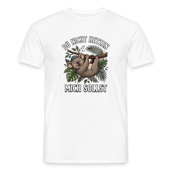 Koala Spruch Du nicht hetzen mich sollst  - Männer T-Shirt - Weiß - Vorne - AI Model Male 178 dark (178cm)
