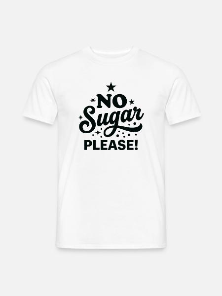 Kein Zucker bitte Handlettered-Design - Männer T-Shirt - Weiß