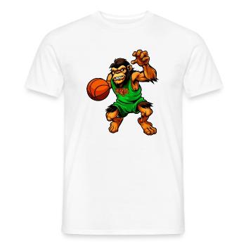 Schimpansen Basketballerin / Basketball Affe - Männer T-Shirt - Weiß - Vorne - AI Model Male 178 dark (178cm)