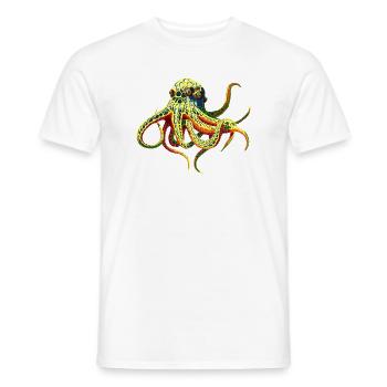 Neon-Oktopus  - Männer T-Shirt - Weiß - Vorne - AI Model Male 178 dark (178cm)