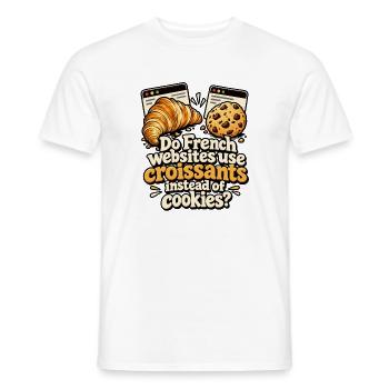 Croissants statt Cookies Parodie - Männer T-Shirt - Weiß - Vorne - AI Model Male 178 dark (178cm)