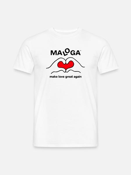 MALOGA - Make Love Great Again - Männer T-Shirt - Weiß