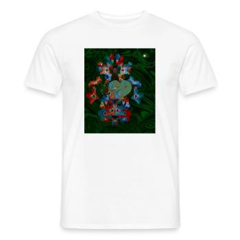 Märchenhaftes Design mit Herz und Blüten  - Männer T-Shirt - Weiß - Vorne - AI Model Male 178 dark (178cm)