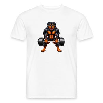 Rottweiler Hund Kraft Sport Gewichtheber - Männer T-Shirt - Weiß - Vorne - AI Model Male 178 dark (178cm)