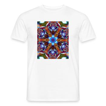 Bunter kaleidoskopische Mandala - Männer T-Shirt - Weiß - Vorne - AI Model Male 178 dark (178cm)
