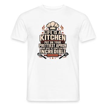 Inspirierende Kochküche Queen Souschef-Backe - Männer T-Shirt - Weiß - Vorne - AI Model Male 178 dark (178cm)