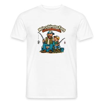 Angler Papa Angeln mit Kindern Familienangeln - Männer T-Shirt - Weiß - Vorne - AI Model Male 178 dark (178cm)