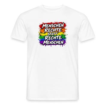 Menschenrechte statt Rechte Menschen - Männer T-Shirt - Weiß - Vorne - AI Model Male 178 dark (178cm)
