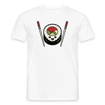 Lustiges Sushi Stäbchen Japan Essen Vektor Shirt - Männer T-Shirt - Weiß - Vorne - AI Model Male 178 dark (178cm)
