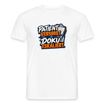 Patient versorgt, Doku eskaliert - Männer T-Shirt - Weiß - Vorne - AI Model Male 178 dark (178cm)
