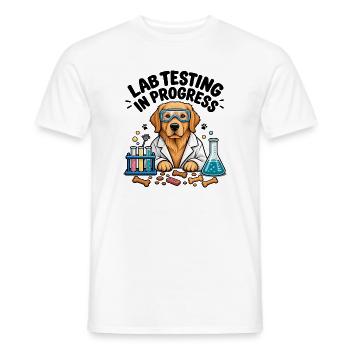 Labrador-Sweatshirt Dog Science Lover Retriever - Männer T-Shirt - Weiß - Vorne - AI Model Male 178 dark (178cm)