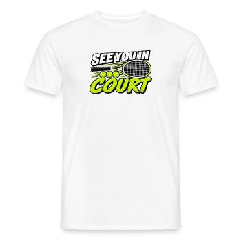 Lustiges Tennis Wir sehen uns auf dem Feld Spieler-Liebhaberkunst - Männer T-Shirt - Weiß - Vorne - AI Model Male 178 dark (178cm)