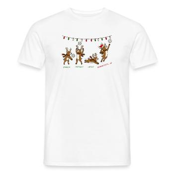 Volleyball Weihnachten Rentiere Lustiges Geschenk - Männer T-Shirt - Weiß - Vorne - AI Model Male 178 dark (178cm)