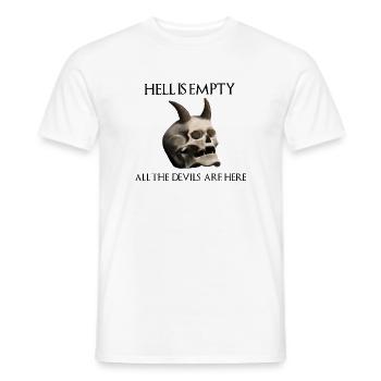 Hell is empty all the devils are here - Totenkopf - Männer T-Shirt - Weiß - Vorne - AI Model Male 178 dark (178cm)