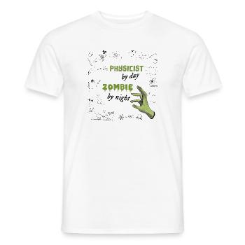Physicist by day Zombie by night - Physik Formeln - Männer T-Shirt - Weiß - Vorne - AI Model Male 178 dark (178cm)