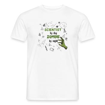 Scientist by day Zombie by night - Wissenschaftler - Männer T-Shirt - Weiß - Vorne - AI Model Male 178 dark (178cm)