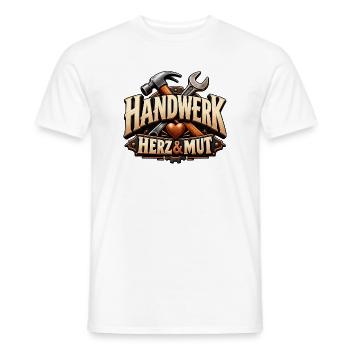 Handwerk, Herz & Mut Geschenk für Beruf Ausbildung - Männer T-Shirt - Weiß - Vorne - AI Model Male 178 dark (178cm)