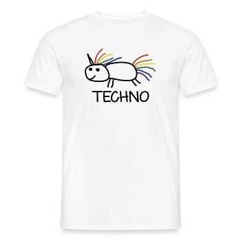 Techno Einhorn Geschenk - Männer T-Shirt - Weiß - Vorne - AI Model Male 178 dark (178cm)