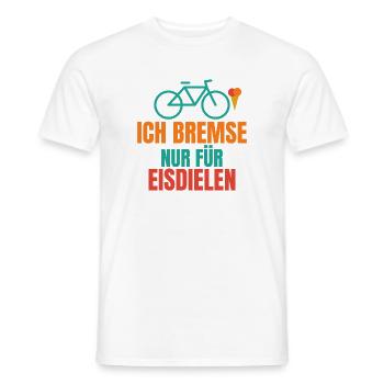 Ich bremse nur für Eisdielen – Fahrrad Spruch - Männer T-Shirt - Weiß - Vorne - AI Model Male 178 dark (178cm)
