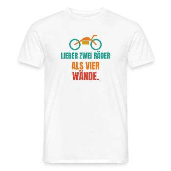 Lieber zwei Räder als vier Wände – Motorrad - Männer T-Shirt - Weiß - Vorne - AI Model Male 178 dark (178cm)