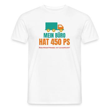 Mein Büro hat 450 PS – LKW-Fahrer Spruch - Männer T-Shirt - Weiß - Vorne - AI Model Male 178 dark (178cm)
