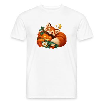 Glücklicher Fuchs zwischen Kürbissen und Sternen - Männer T-Shirt - Weiß - Vorne - AI Model Male 178 dark (178cm)