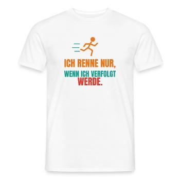 Ich renne nur, wenn ich verfolgt werde - Männer T-Shirt - Weiß - Vorne - AI Model Male 178 dark (178cm)
