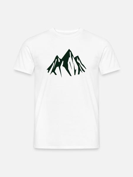 Dunkle Bergsilhouette in Grün - Männer T-Shirt - Weiß