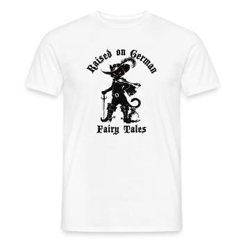 Raised on German Fairy Tails Gestiefelter Kater - Männer T-Shirt - Weiß - Vorne - AI Model Male 178 dark (178cm)