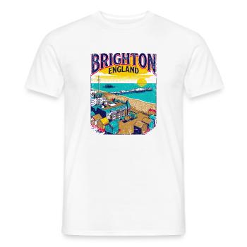 City Retro Brighton England Seaside Coastal - Männer T-Shirt - Weiß - Vorne - AI Model Male 178 dark (178cm)