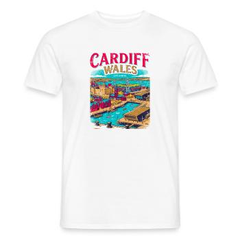 Cardiff Wales City Centre Bay Travel - Männer T-Shirt - Weiß - Vorne - AI Model Male 178 dark (178cm)