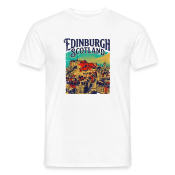City Vintage Edinburgh Scotland Skyline - Männer T-Shirt - Weiß - Vorne - AI Model Male 178 dark (178cm)
