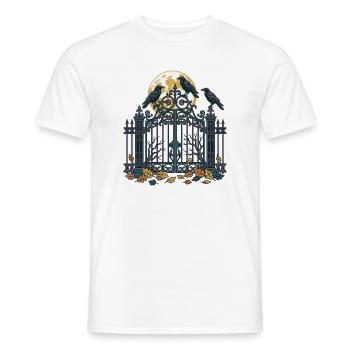 Krähen auf dem Friedhofstor - Männer T-Shirt - Weiß - Vorne - AI Model Male 178 dark (178cm)