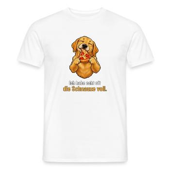 Labrador mit Pizza – Schnauze voll - Männer T-Shirt - Weiß - Vorne - AI Model Male 178 dark (178cm)