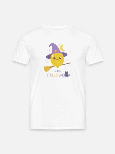 Zitronenhexe Happy Halloween - Männer T-Shirt - Weiß