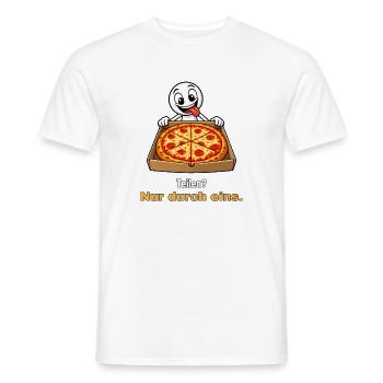 Pizza teilen – nur durch eins - Männer T-Shirt - Weiß - Vorne - AI Model Male 178 dark (178cm)