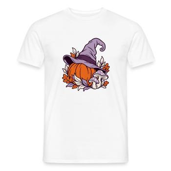 Herbstlicher Kürbis mit Hexenhut - Männer T-Shirt - Weiß - Vorne - AI Model Male 178 dark (178cm)