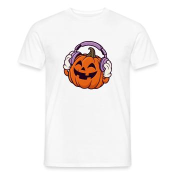 Kopfhörer-Kürbis Halloween-Design - Männer T-Shirt - Weiß - Vorne - AI Model Male 178 dark (178cm)